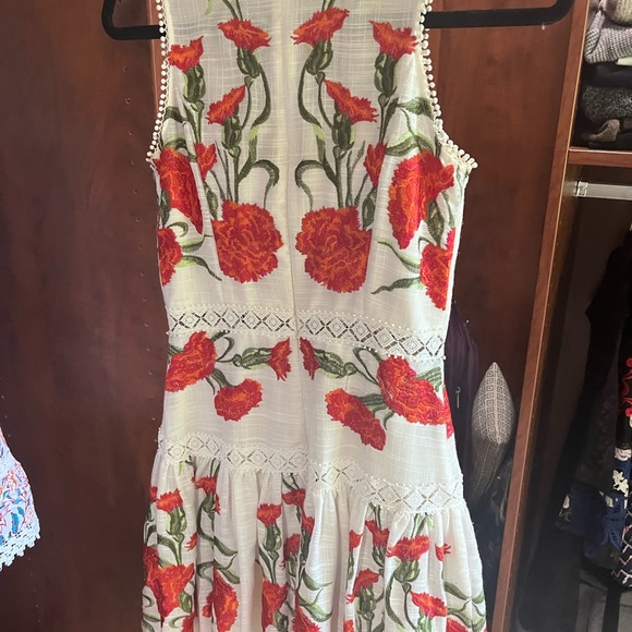 Alexis white mini dress with red florals - Picture 3 of 5